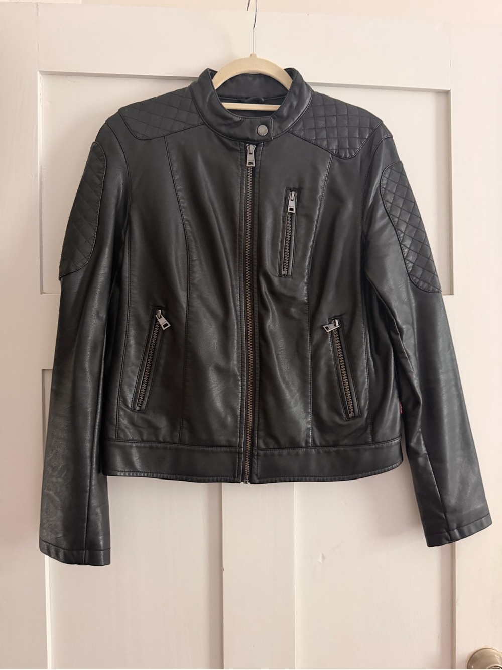 Levi's Black Quilted Faux Leather Moto Jacket - Women